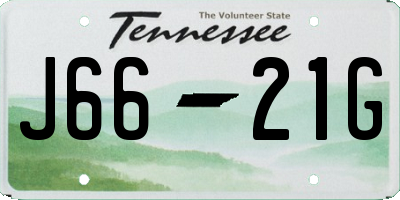 TN license plate J6621G