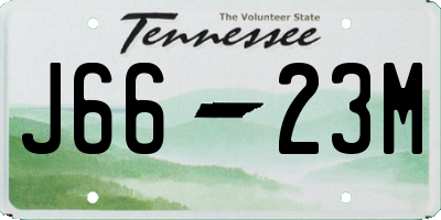 TN license plate J6623M