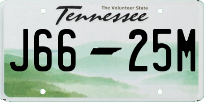 TN license plate J6625M