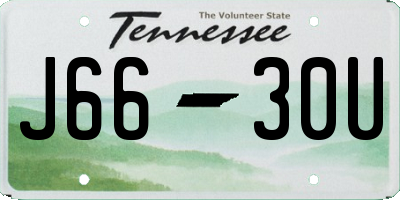 TN license plate J6630U