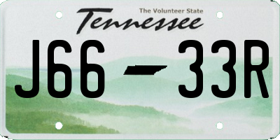 TN license plate J6633R