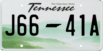 TN license plate J6641A