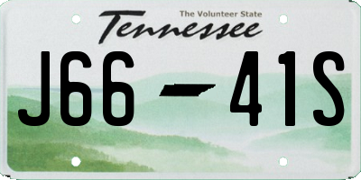 TN license plate J6641S