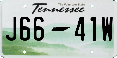 TN license plate J6641W