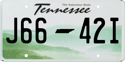 TN license plate J6642I