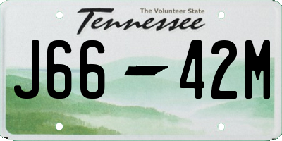 TN license plate J6642M