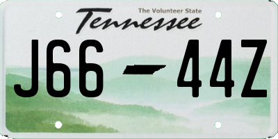 TN license plate J6644Z