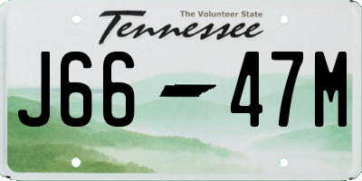 TN license plate J6647M