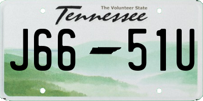 TN license plate J6651U