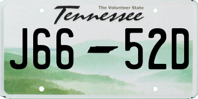 TN license plate J6652D