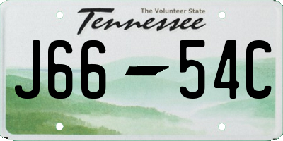 TN license plate J6654C