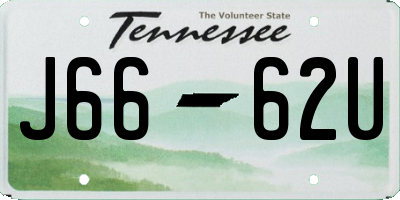 TN license plate J6662U