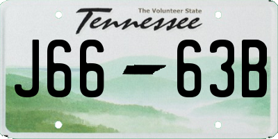 TN license plate J6663B