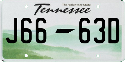 TN license plate J6663D