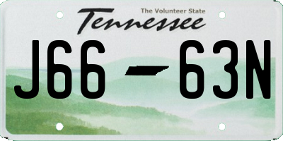 TN license plate J6663N