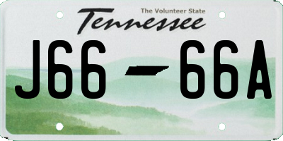 TN license plate J6666A