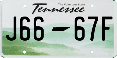 TN license plate J6667F