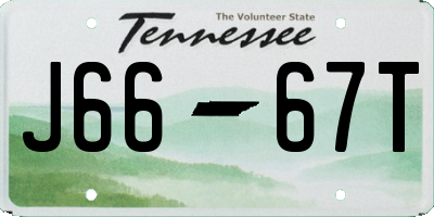 TN license plate J6667T