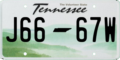 TN license plate J6667W
