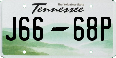 TN license plate J6668P