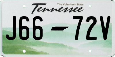 TN license plate J6672V