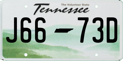 TN license plate J6673D