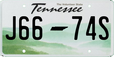 TN license plate J6674S