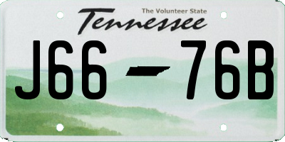 TN license plate J6676B