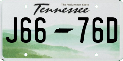 TN license plate J6676D