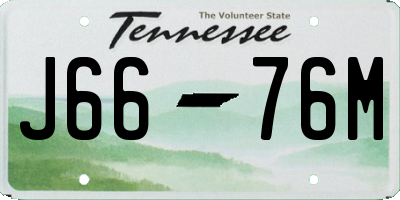 TN license plate J6676M