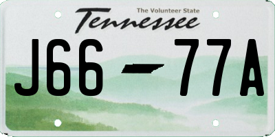 TN license plate J6677A