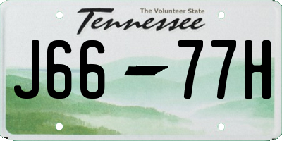 TN license plate J6677H