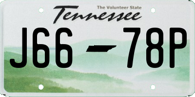 TN license plate J6678P