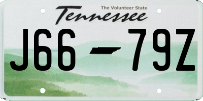 TN license plate J6679Z