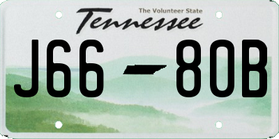 TN license plate J6680B