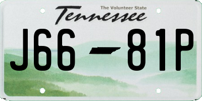 TN license plate J6681P