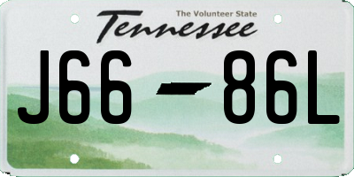 TN license plate J6686L