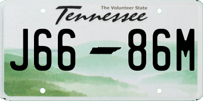 TN license plate J6686M