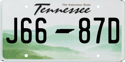 TN license plate J6687D