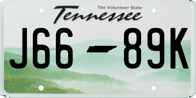 TN license plate J6689K