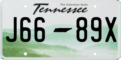 TN license plate J6689X