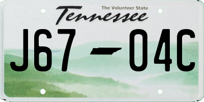 TN license plate J6704C