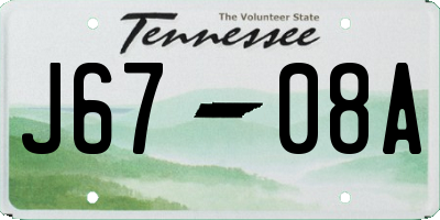 TN license plate J6708A