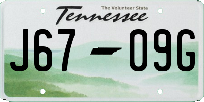 TN license plate J6709G