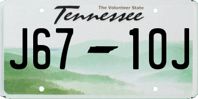 TN license plate J6710J