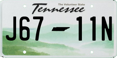 TN license plate J6711N