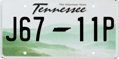 TN license plate J6711P