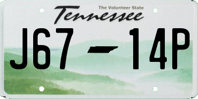 TN license plate J6714P