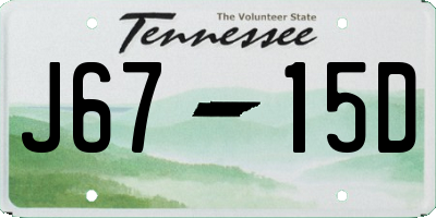TN license plate J6715D
