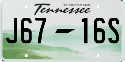 TN license plate J6716S